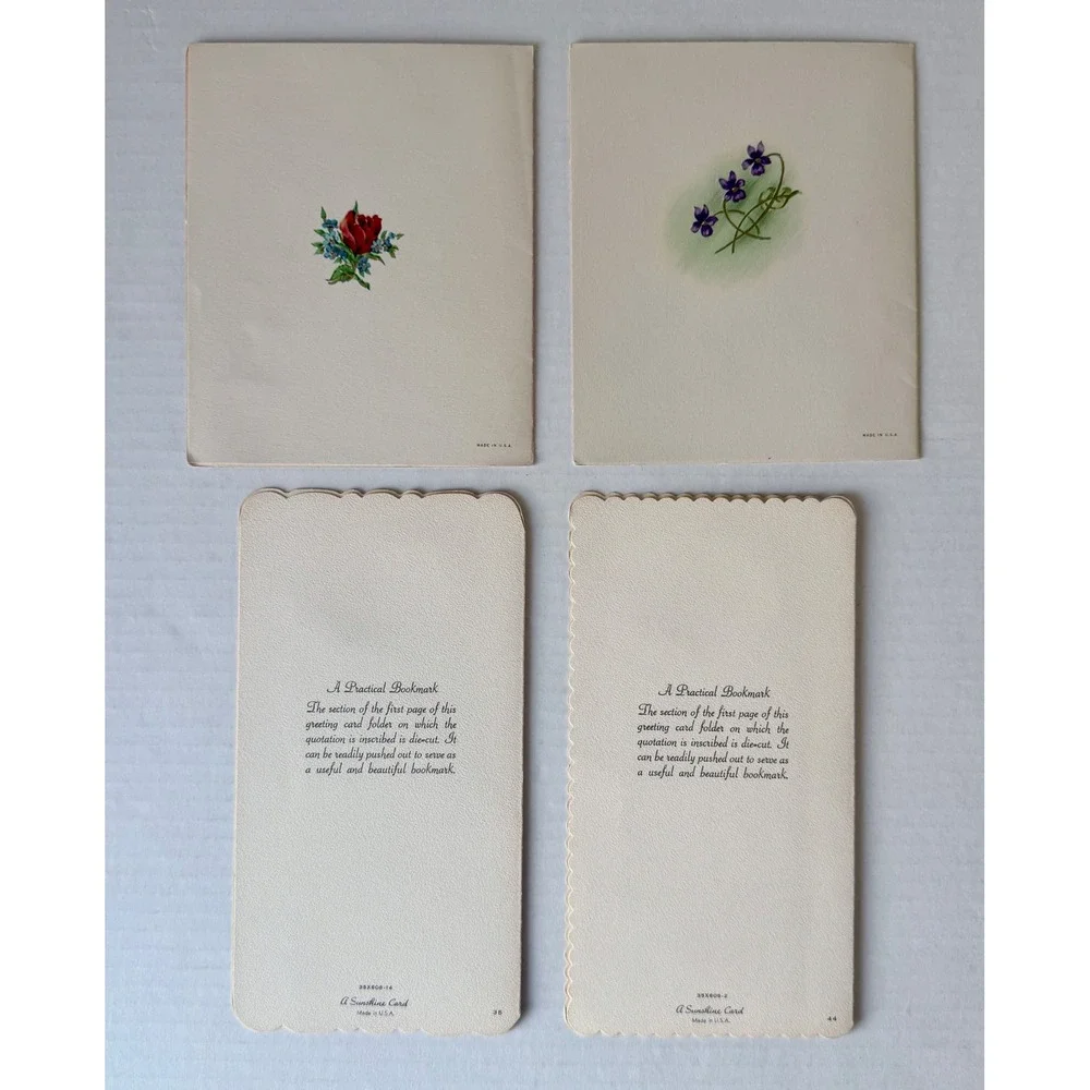 Lot 14 Vintage Mid Century Greeting Cards Unused 9 Envelopes Animals Floral MCM
